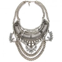 Atxi Crystal Chain Fringe Maxi Necklace